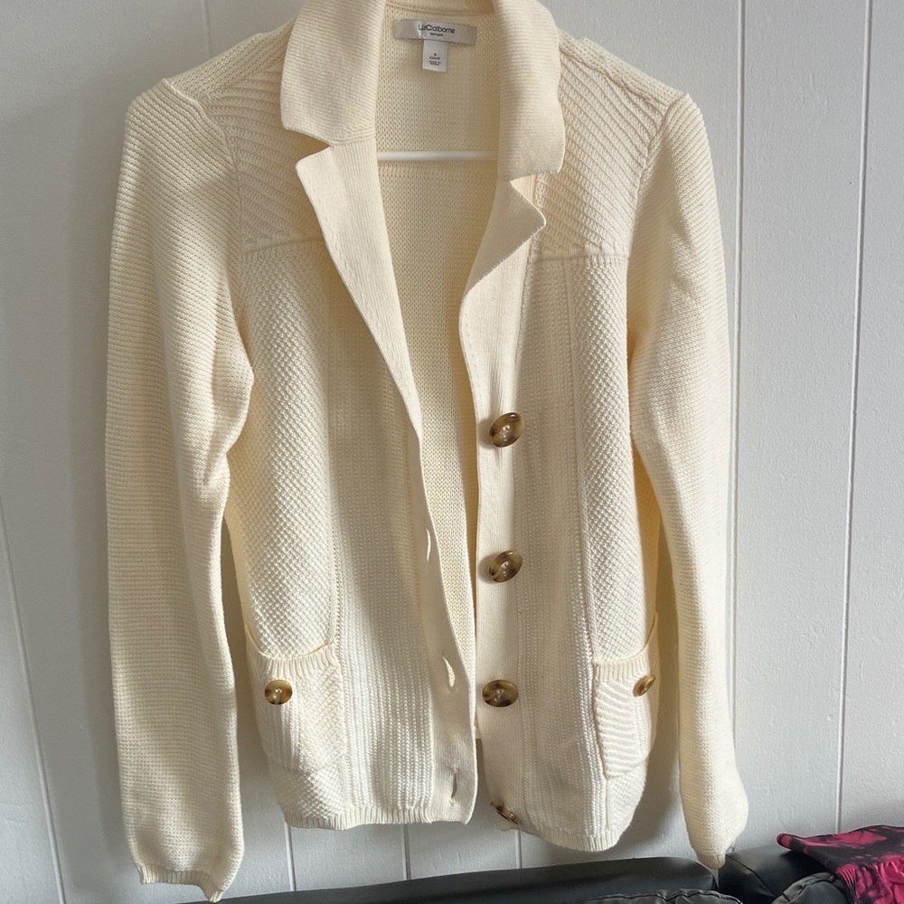 Liz Claiborne Cream Knit Sweater